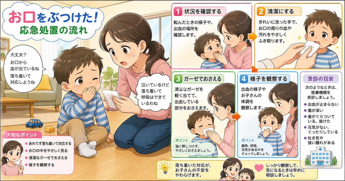 3歳児が歯をぶつけて出血！焦るママが今すぐ行う応急処置と受診目安