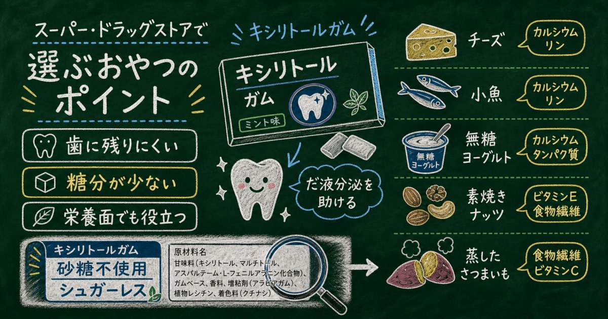 スーパーやドラッグストアで購入できる「むし歯になりにくい」おやつの特徴